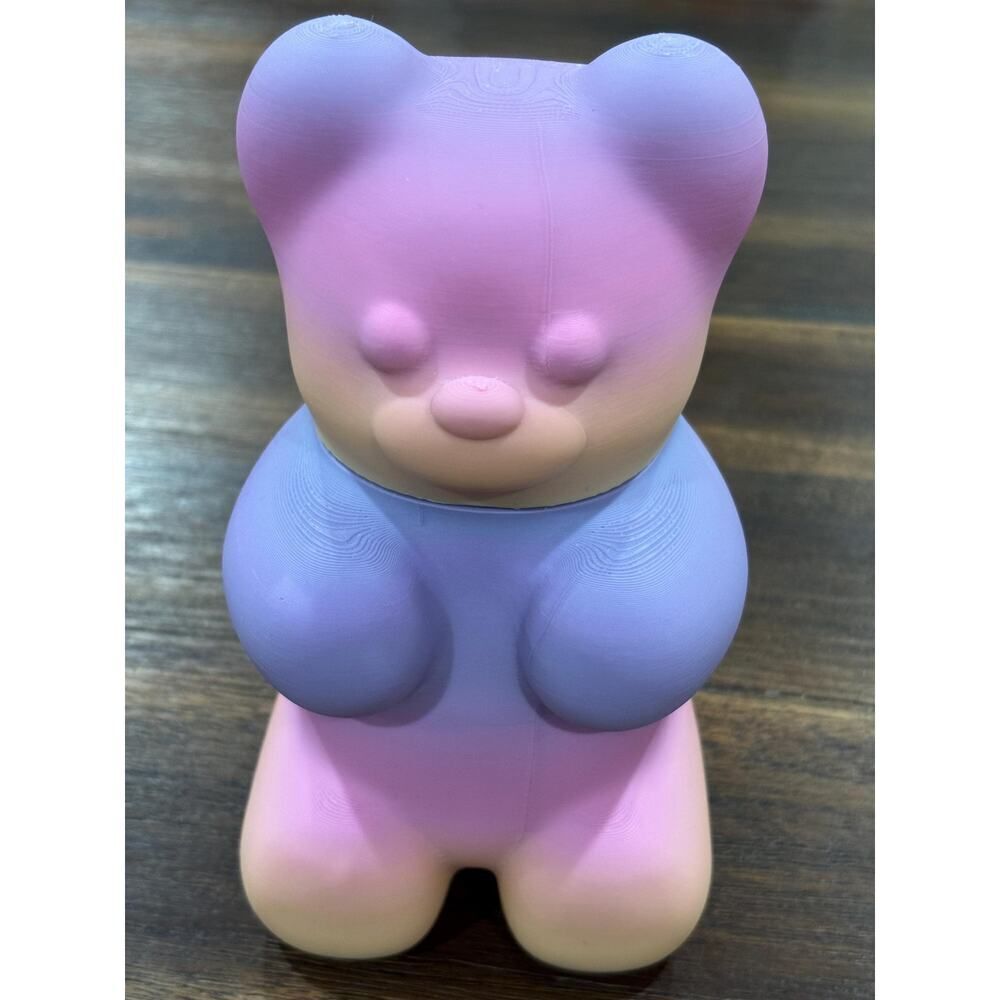 Gummy Bear Candy Jar | Pastel Ombre Storage Container, Desk Organizer